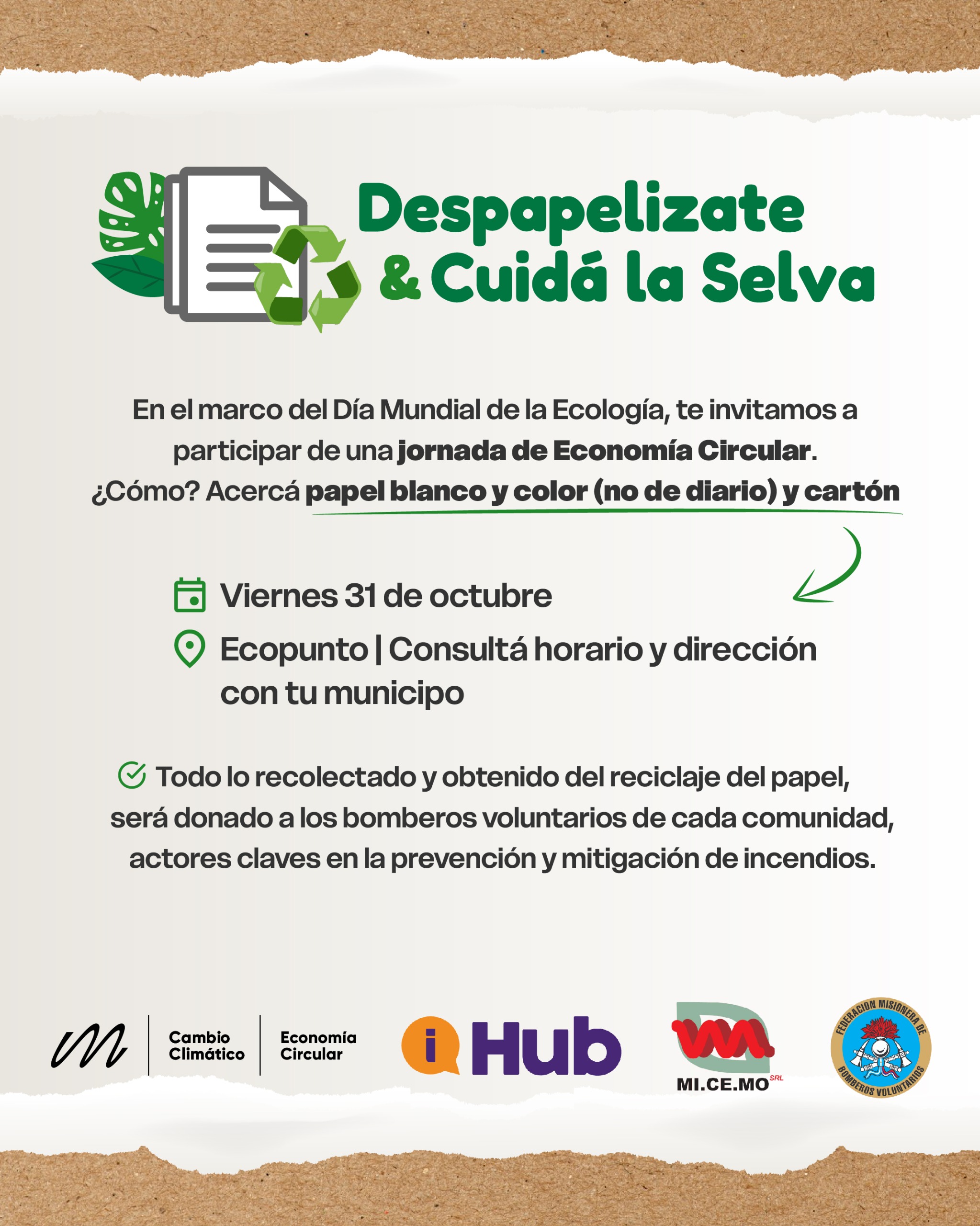 Despapelizate: se viene la campaña de economía circular para reciclar y cuidar la selva misionera 3 Despapelizate: se viene la campaña de economía circular para reciclar y cuidar la selva misionera imagen-2