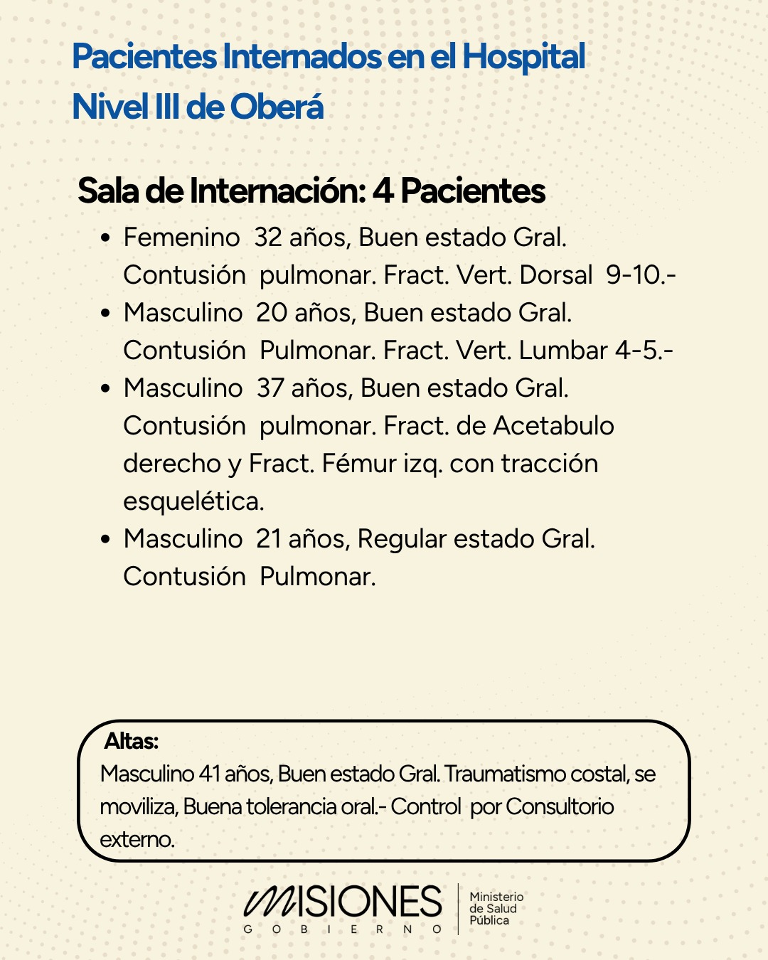 Tragedia vial en la Ruta Nacional 14: pacientes internados en el Madariaga continúan con abordaje multidisciplinario, todos con pronóstico reservado imagen-4