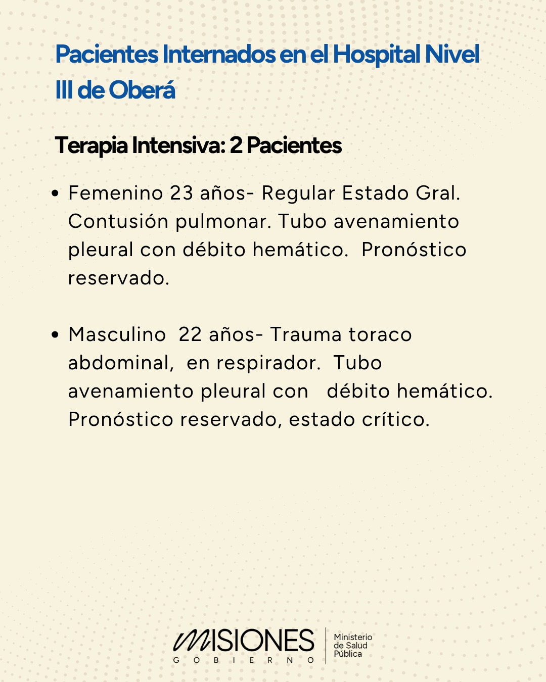Tragedia vial en la Ruta Nacional 14: pacientes internados en el Madariaga continúan con abordaje multidisciplinario, todos con pronóstico reservado imagen-2