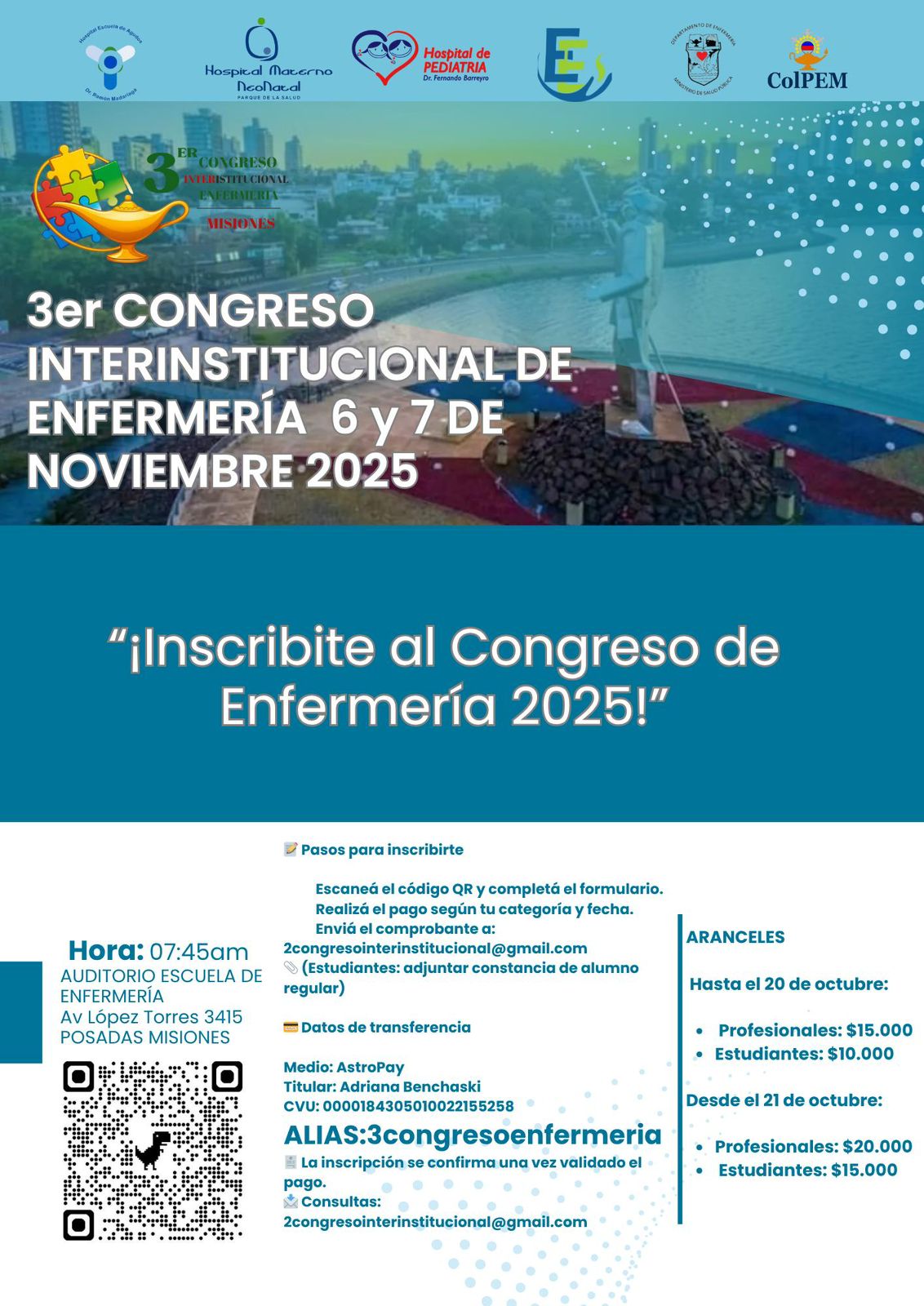 El 3er Congreso Interinstitucional de Enfermería convocará a profesionales de todo el país en Misiones imagen-1