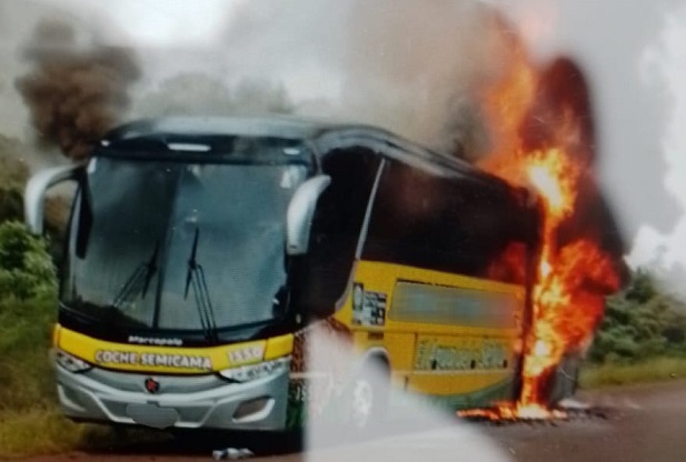 Incendio de colectivo sobre Ruta Provincial N°17 en Pozo Azul imagen-2