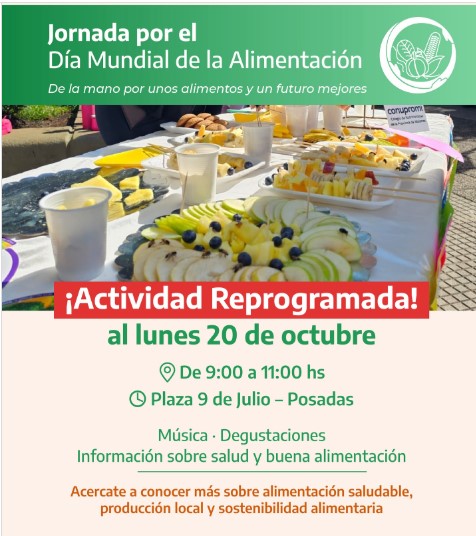 Jornada por el Día de la Alimentación Saludable en la Plaza 9 de Julio se reprogramó para el lunes 20 imagen-2