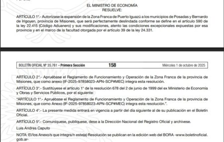 Oficial: autorizaron la expansión de la Zona Franca de Puerto Iguazú a Posadas y Bernardo de Irigoyen imagen-8