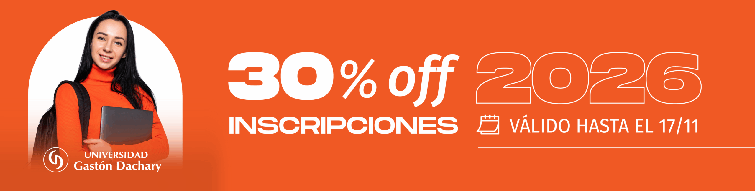 Aprovechá el 30% de descuento en tu inscripción a la Universidad Gastón Dachary Aprovechá el 30% de descuento en tu inscripción a la Universidad Gastón Dachary imagen-1