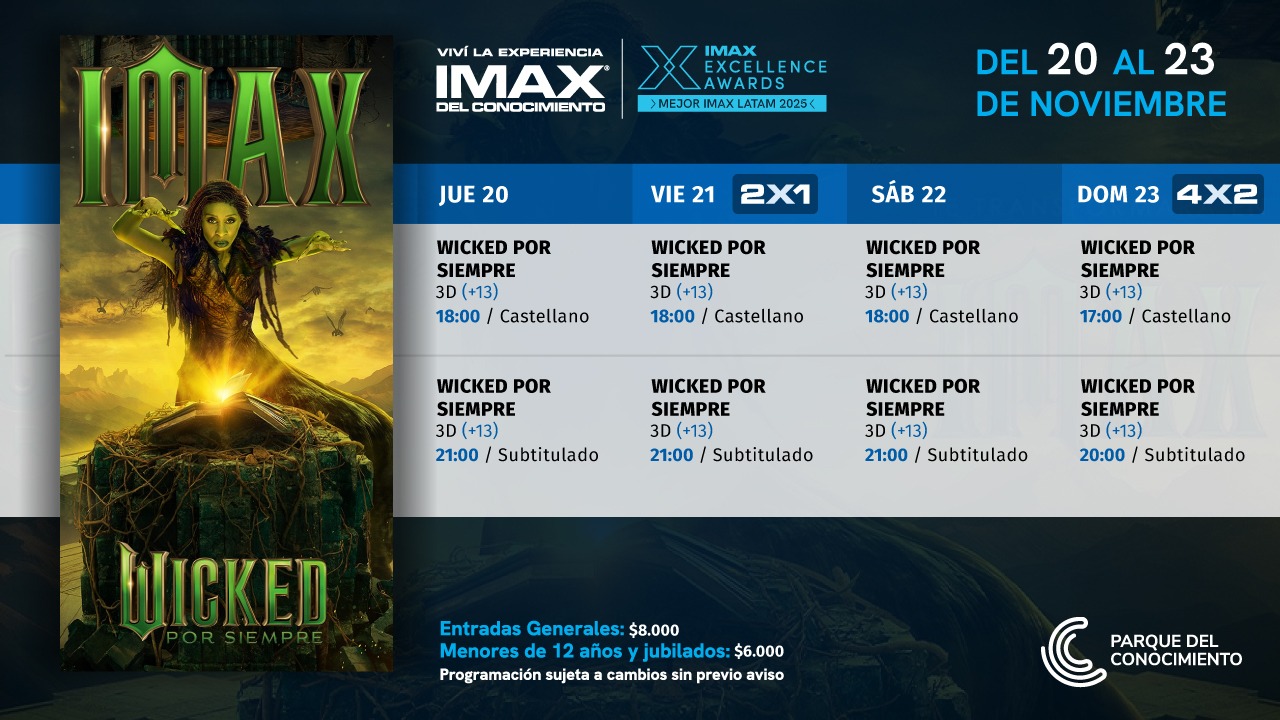 ¡Llega el gran final! Wicked: Part Two estrena este jueves en el IMAX del Conocimiento 3 ¡Llega el gran final! Wicked: Part Two estrena este jueves en el IMAX del Conocimiento imagen-2