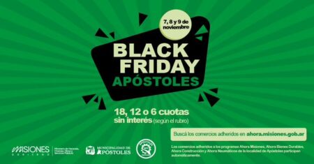 Con la participación de alrededor de 200 comercios adheridos, del viernes 7 al domingo 9 estará vigente el programa especial Black Friday Apóstoles imagen-8