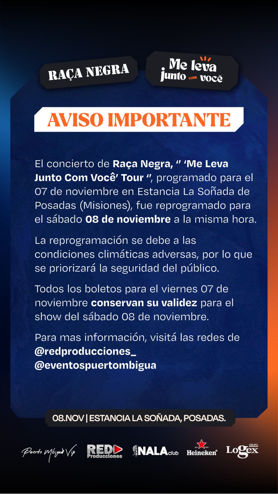 El concierto de Raça Negra en Posadas se reprogramó para este sábado 3 El concierto de Raça Negra en Posadas se reprogramó para este sábado imagen-2