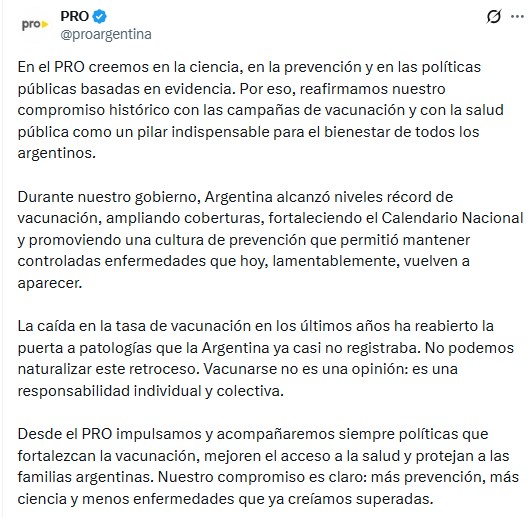 El PRO se despega de su diputada antivacunas tras el escándalo en el Congreso: “Creemos en la ciencia y la prevención” imagen-5