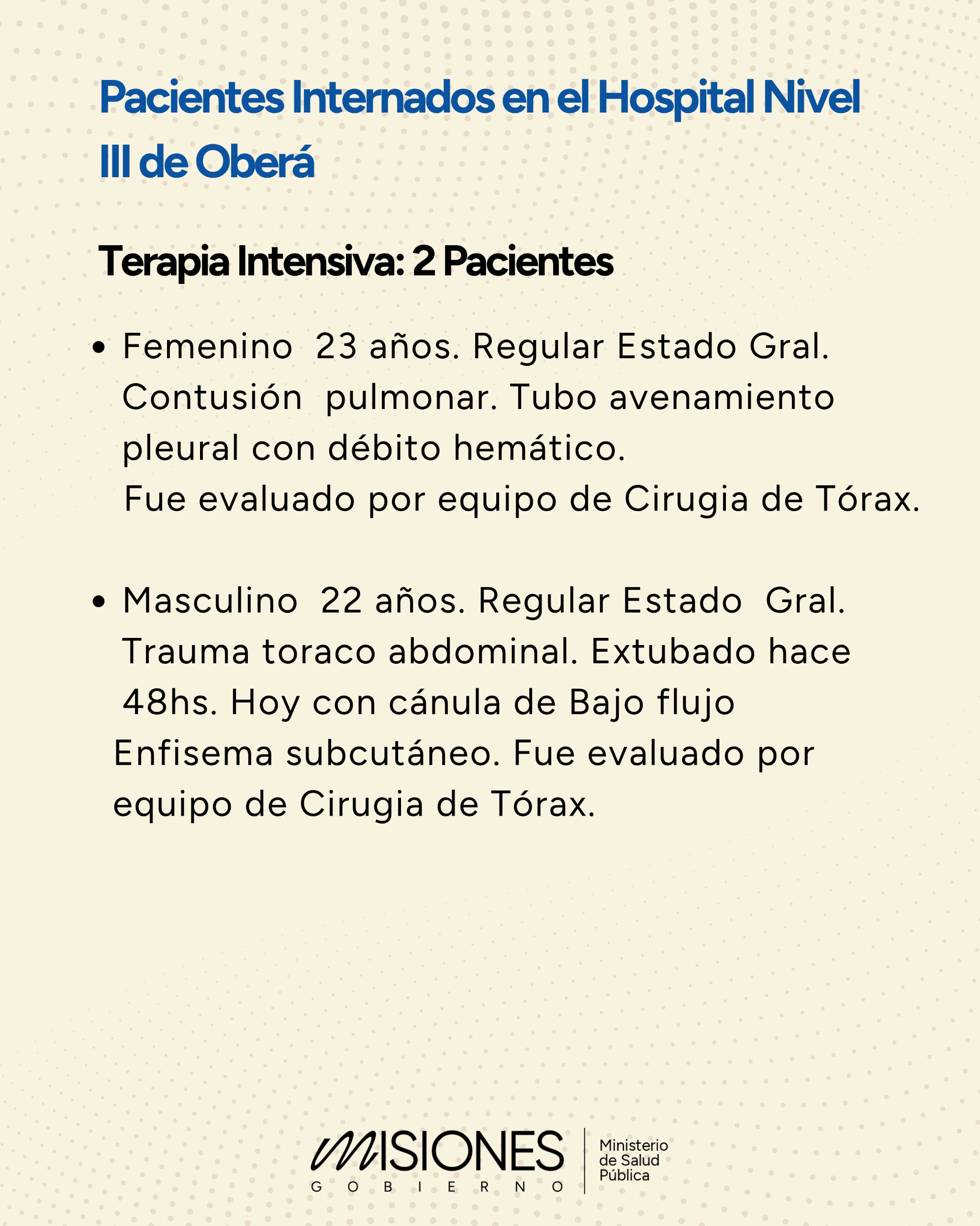 Tragedia vial en la Ruta Nacional 14: un paciente dejó Terapia del Madariaga y pasó a sala general y otra fue dada de alta en el Samic Oberá imagen-2