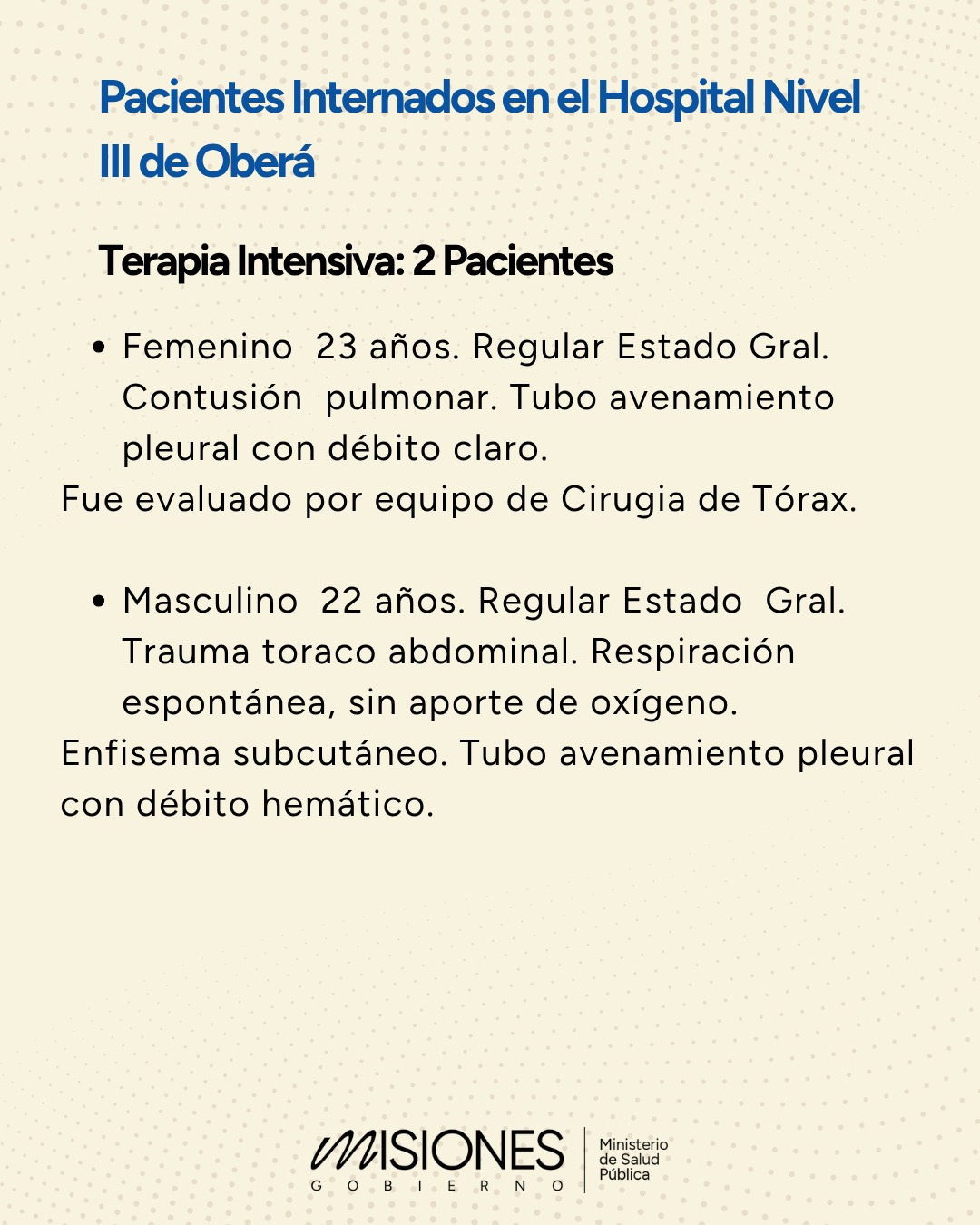 Tragedia vial en la Ruta Nacional 14: continúa la mejora de los internados, con un paciente en terapia intensiva 6 Tragedia vial en la Ruta Nacional 14: continúa la mejora de los internados, con un paciente en terapia intensiva imagen-5