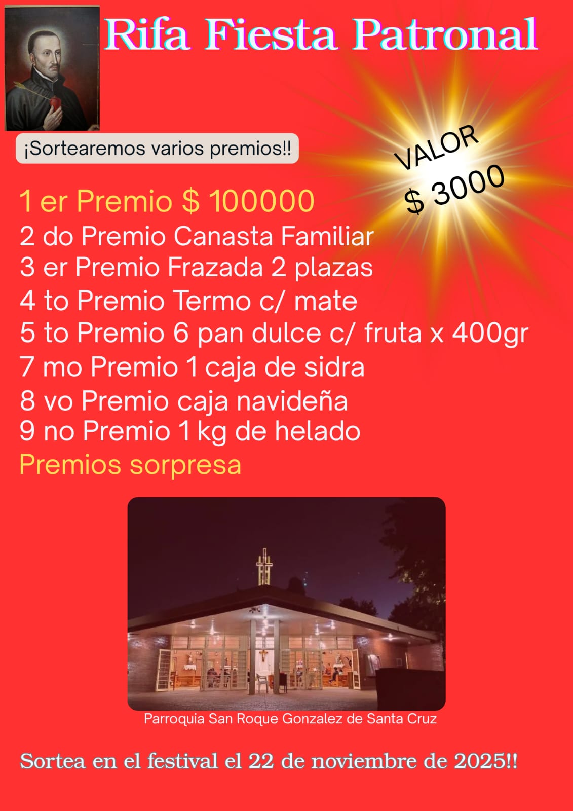 La Fiesta Patronal 2025 de San Roque González de Santa Cruz reunirá a artistas y vecinos este sábado 22 5 La Fiesta Patronal 2025 de San Roque González de Santa Cruz reunirá a artistas y vecinos este sábado 22 imagen-4