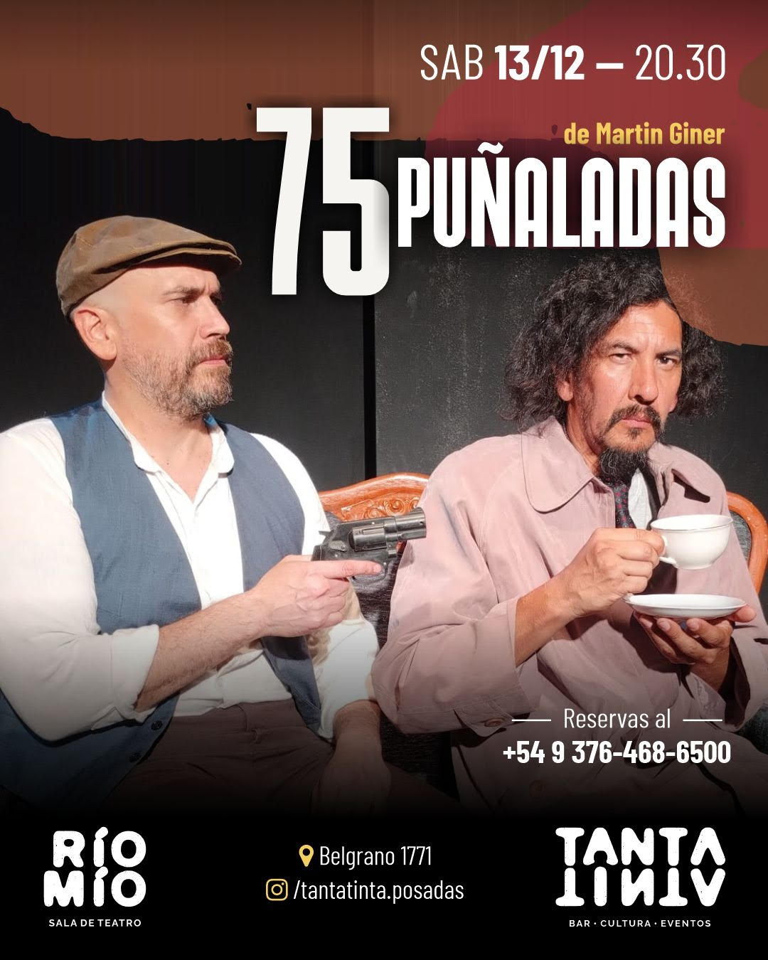 Teatro: a pedido del público, se presenta "75 Puñaladas" 3 Teatro: a pedido del público, se presenta "75 Puñaladas" imagen-2