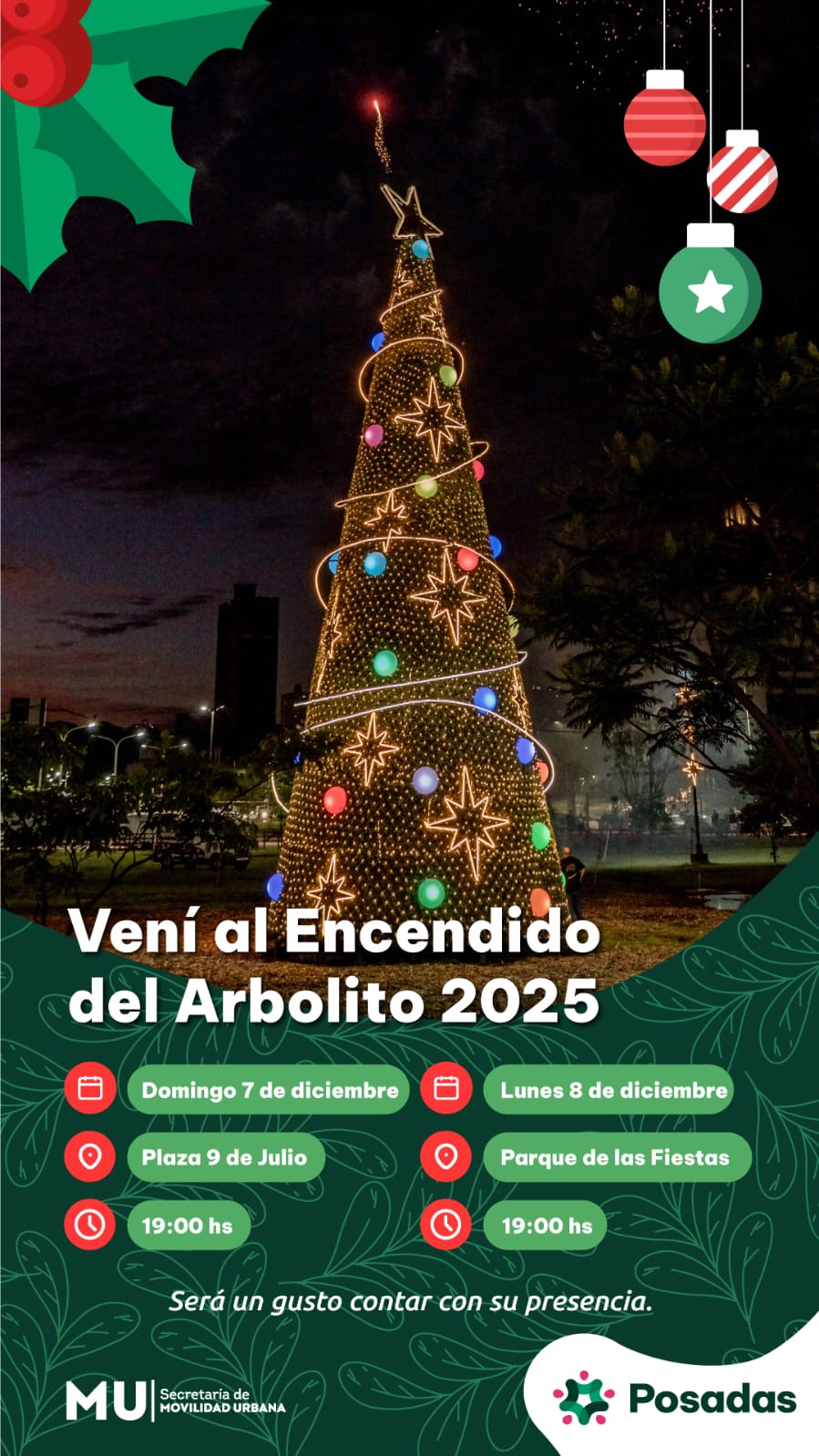 La Navidad ilumina Posadas con un doble encendido lleno de magia imagen-2