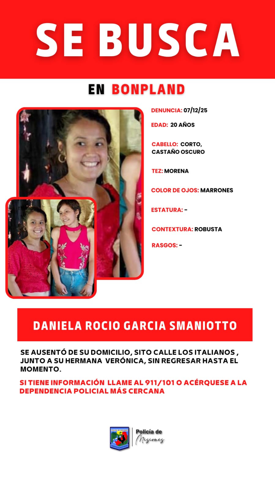 Desesperada búsqueda: dos hermanas salieron de su casa y desaparecieron sin dejar rastro 3 Desesperada búsqueda: dos hermanas salieron de su casa y desaparecieron sin dejar rastro imagen-2