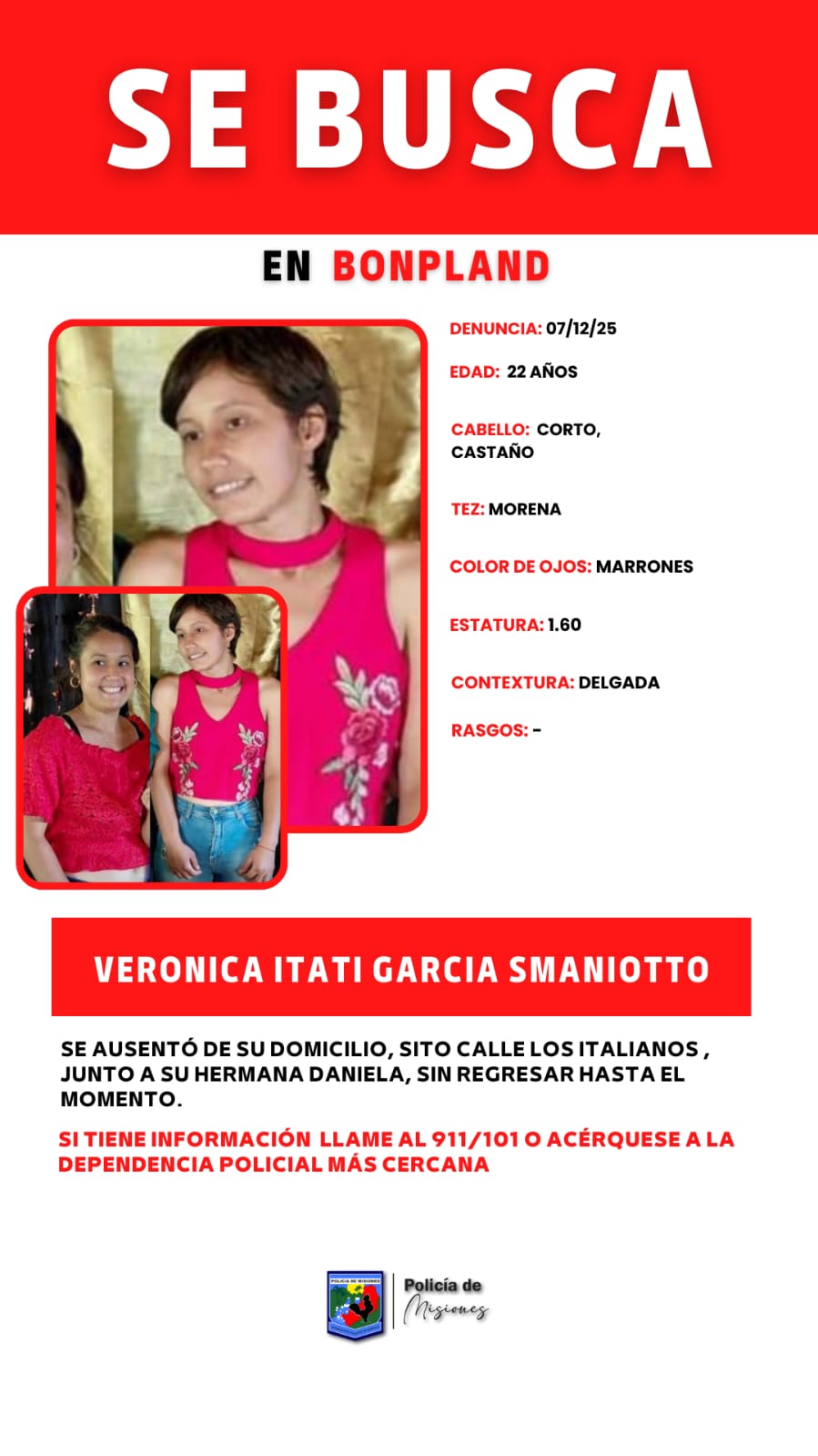 Desesperada búsqueda: dos hermanas salieron de su casa y desaparecieron sin dejar rastro 5 Desesperada búsqueda: dos hermanas salieron de su casa y desaparecieron sin dejar rastro imagen-4