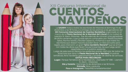 Alem: invitan a la entrega de Premios y Pino Navideño Literario XIII Concurso Internacional de Cuentos Navideños imagen-7