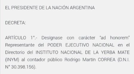 El Gobierno nacional designó al CP Rodrigo Martín Correa como nuevo Presidente del INYM El Gobierno nacional designó al CP Rodrigo Martín Correa como nuevo Presidente del INYM imagen-3