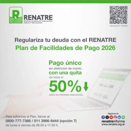 El Renatre lanzó un nuevo Plan de Facilidades de Pago para regularizar deudas de la Seguridad Social imagen-5