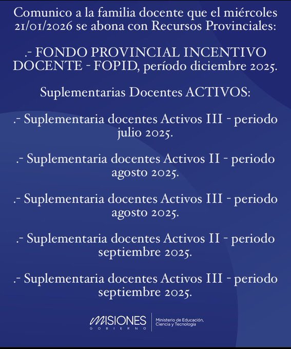 El miércoles 21 pagan el Incentivo Provincial Docente y otros beneficios para el sector imagen-2
