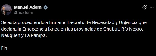 Incendios forestales: el Gobierno firma el DNU que declara la Emergencia Ígnea en la Patagonia 3 Incendios forestales: el Gobierno firma el DNU que declara la Emergencia Ígnea en la Patagonia imagen-2