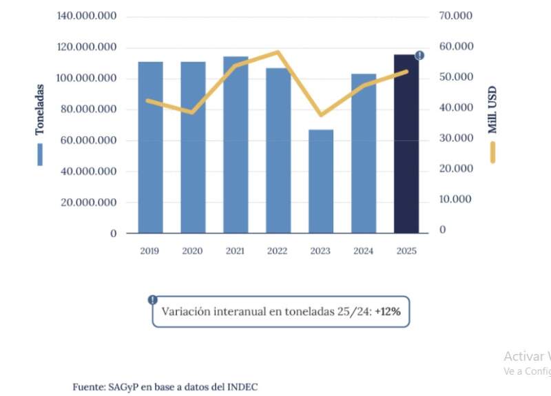 Argentina alcanzó en 2025 récord de exportaciones agroindustriales en toneladas 5 Argentina alcanzó en 2025 récord de exportaciones agroindustriales en toneladas imagen-4