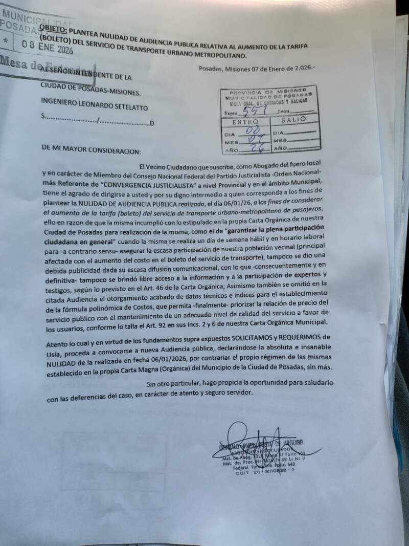 Piden la nulidad de la Audiencia Pública por la actualización del boleto de colectivo imagen-4