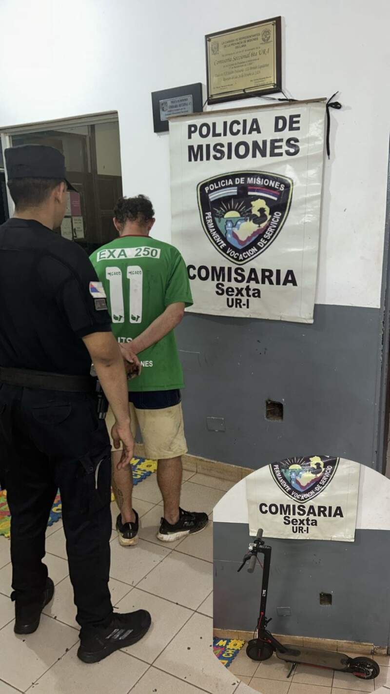 Intentó escapar de la Policía en un monopatín, en plena fuga se quedó sin batería y fue detenido en Posadas imagen-11