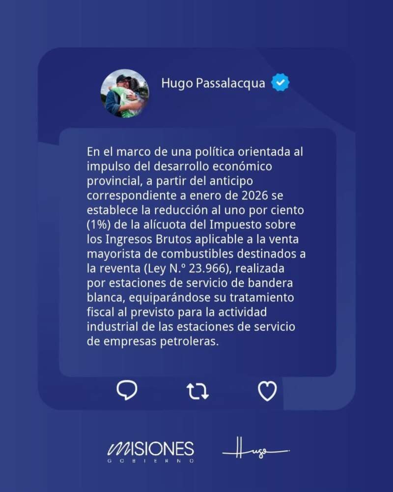 Passalacqua anunció reducción impositiva para estaciones de servicio de bandera blanca imagen-2