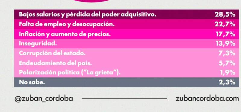 Encuesta: bajos salarios y la pérdida del poder adquisitivo, principal preocupación de los argentinos 3 Encuesta: bajos salarios y la pérdida del poder adquisitivo, principal preocupación de los argentinos imagen-2