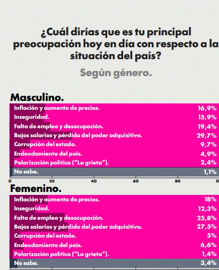 Encuesta: bajos salarios y la pérdida del poder adquisitivo, principal preocupación de los argentinos 7 Encuesta: bajos salarios y la pérdida del poder adquisitivo, principal preocupación de los argentinos imagen-6