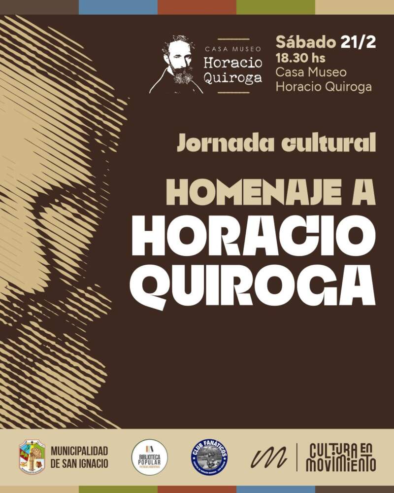 El III Encuentro Cultural del Verano rendirá homenaje a Horacio Quiroga en San Ignacio imagen-1