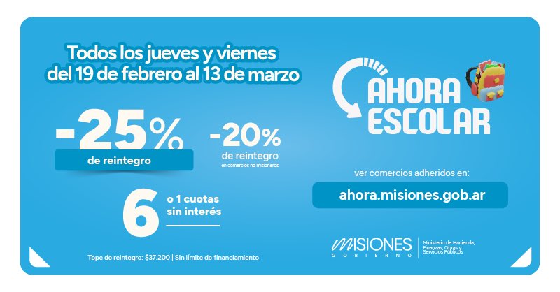 "Ahora Escolar" y "Ahora Textos": "Es darle más competitividad al comercio local frente a un contexto complicado marcado por la recesión y agravado por las asimetrías de frontera", observan imagen-6