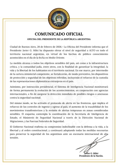 Ataque de EE.UU. a Irán: el Gobierno refuerza la seguridad en la Embajada de Israel y activa el protocolo de alerta en las fronteras imagen-2