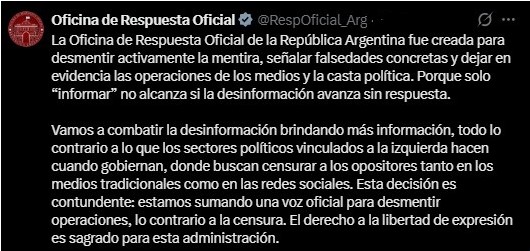 El Gobierno lanzó una cuenta en X para desmentir lo que considera fake news imagen-12