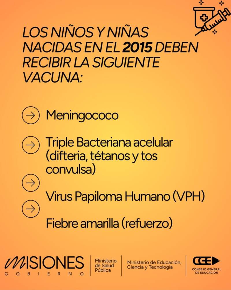 El Gobierno de Misiones insta a las familias a completar la vacunación y los controles de salud antes del inicio de un nuevo ciclo lectivo imagen-4