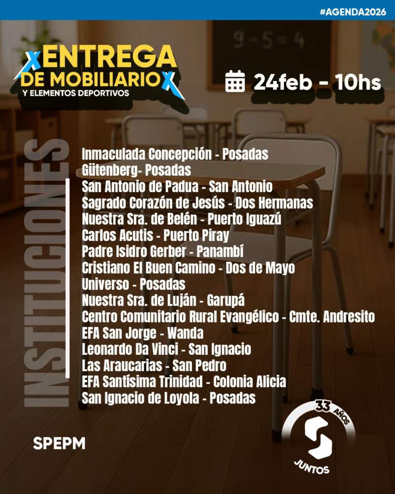 "Estudiar asegura tu futuro": Misiones prepara entrega de mobiliario y elementos deportivos antes del inicio de clases imagen-4