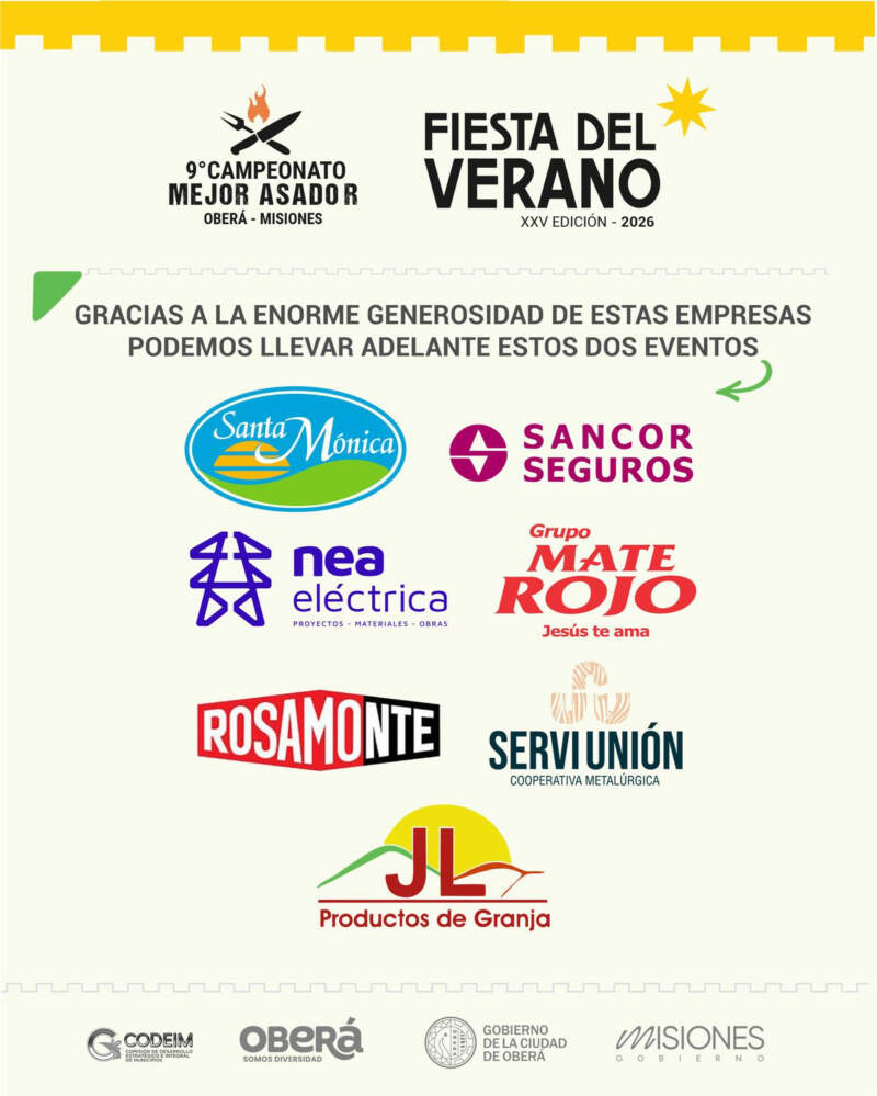 El Campeonato Mejor Asador y la Fiesta del Verano se realiza con el apoyo de empresas obereñas imagen-4