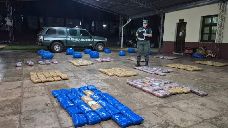 Gendarmes decomisaron 649 kilos de marihuana que fueron abandonados en la selva misionera imagen-51