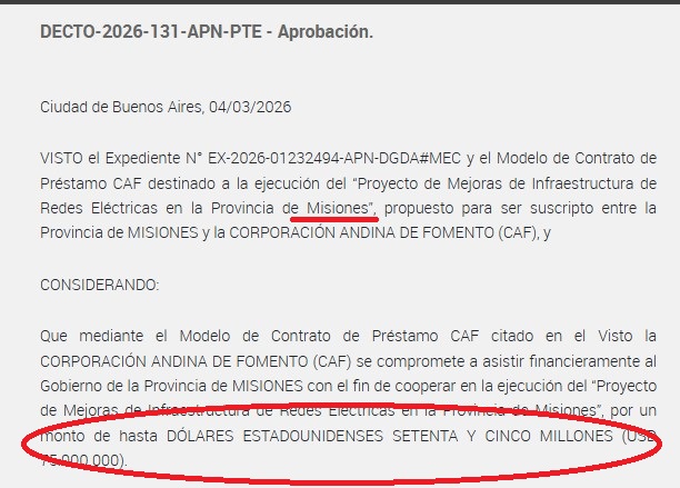 El Gobierno Nacional aprobó financiamiento de la CAF para mejorar redes eléctricas en Misiones imagen-7