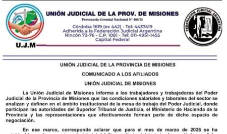 La Unión Judicial de Misiones informó sobre avances salariales y laborales en la mesa institucional imagen-7