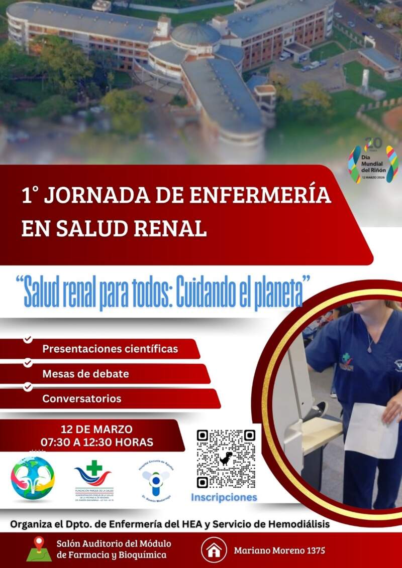 El Hospital Madariaga realizará la 1° Jornada de Enfermería en Salud Renal: Cuidando el planeta por el Día Mundial del Riñón imagen-2