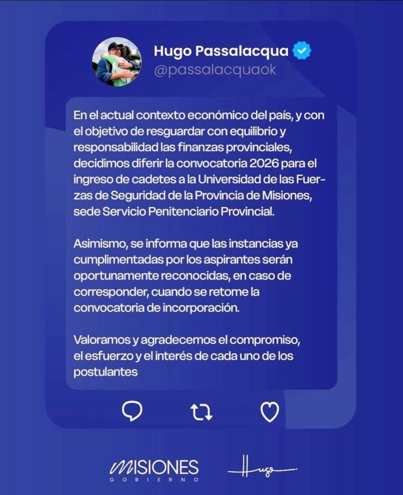 Confirman la postergación de la convocatoria 2026 para el ingreso de Cadetes al Servicio Penitenciario Provincial imagen-2