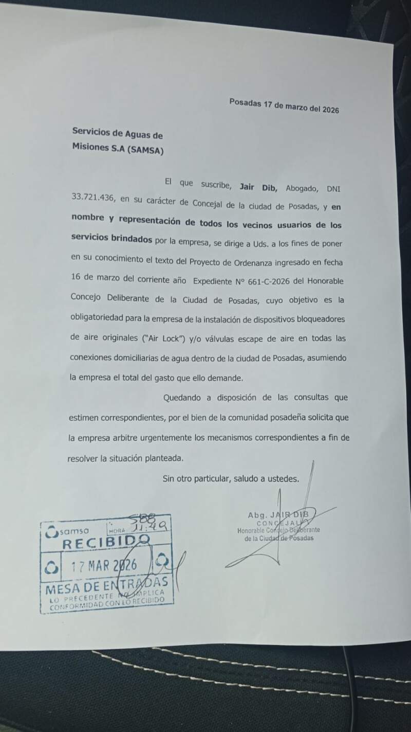 Posadas: impulsan una ordenanza para que SAMSA instale dispositivos en conexiones domiciliarias y asuma los costos imagen-2