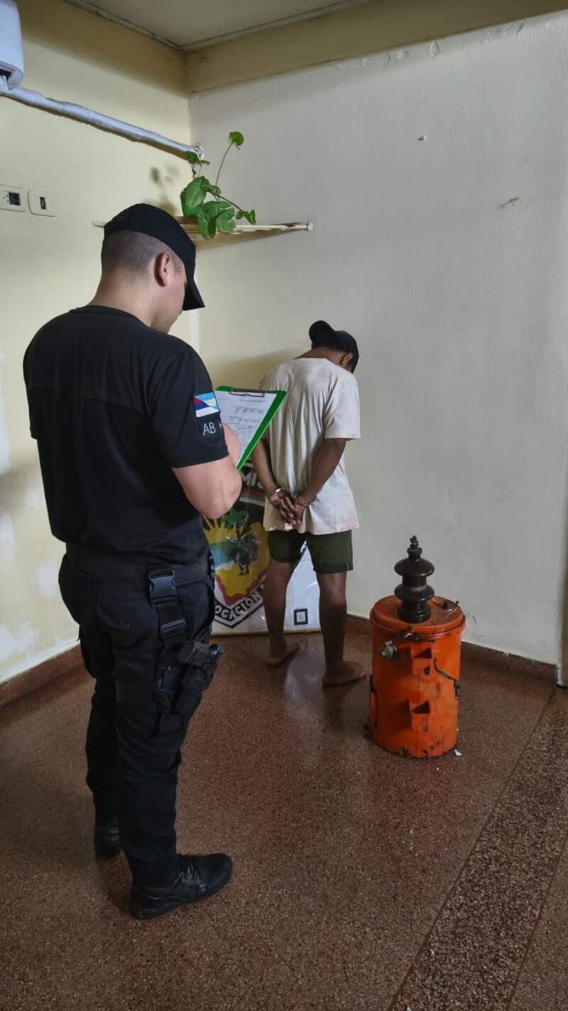 Sistema de monitoreo del 911 permitió atrapar a un delincuente con un transformador robado en Posadas imagen-2