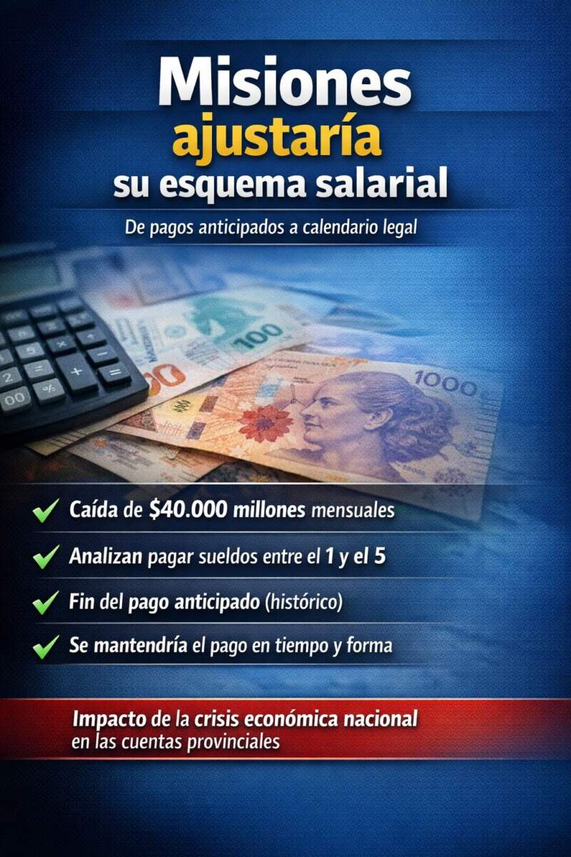 De pagos anticipados a calendario legal: Misiones ajustaría su esquema salarial imagen-1
