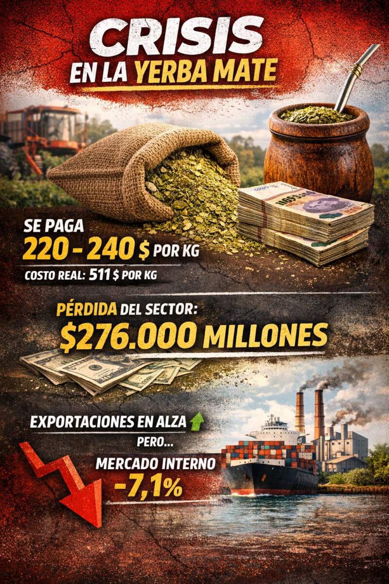 Productores al límite: la yerba se paga a la mitad de su costo y la crisis sacude toda la cadena 5 Productores al límite: la yerba se paga a la mitad de su costo y la crisis sacude toda la cadena imagen-4