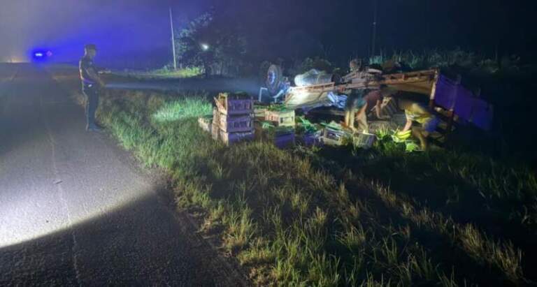 Despiste y vuelco de camión en Colonia Mado imagen-48