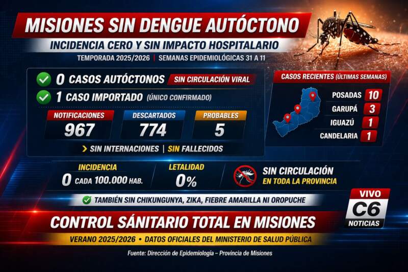 Control sanitario total: Misiones pasó el verano sin dengue autóctono ni impacto hospitalario 3 Control sanitario total: Misiones pasó el verano sin dengue autóctono ni impacto hospitalario imagen-2
