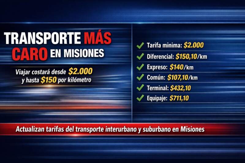 El transporte interurbano sube en Misiones: viajar costará desde $2.000 y hasta $150 por kilómetro imagen-8