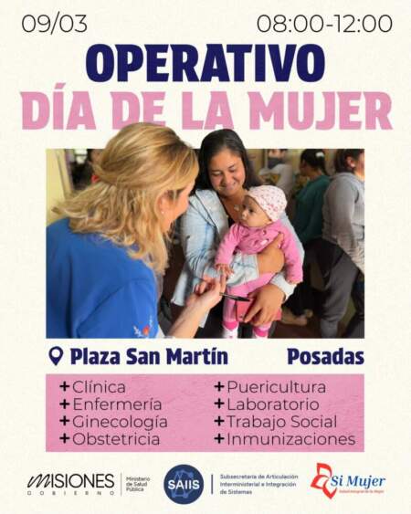 En el Mes de la Mujer impulsan operativos de salud con controles médicos, PAP y vacunación en la Plaza San Martín y Caps de Posadas imagen-4